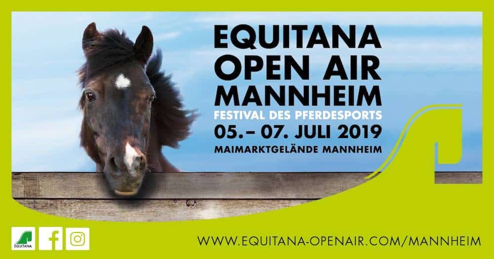 Vom 05. bis 07. Juli ist es soweit!
Neben der Neusser Veranstaltung kommt ab 2019 eine weitere Ausgabe des beliebten Pferdesportfestivals, die EQUITANA Open Air Mannheim, dazu. Auf dem Mannheimer Maimarkt-Gelände erwartet die Besucher die bewährte Kombination aus Messe und Sport mit zahlreichen Wettbewerben, Unterhaltung und Shopping-Möglichkeiten unter freiem Himmel.